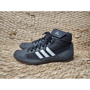 Adidas HVC 2 Wrestling Shoe Mens Size 4 Black White Stripes Boxing YYJ 606004